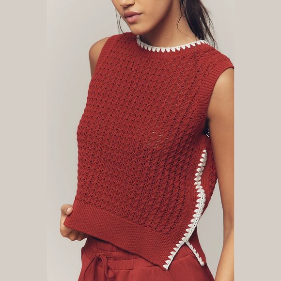 NEW Varley - Sizes M, L Women's Delaney Knit Vest - Red - Picture 2 of 4